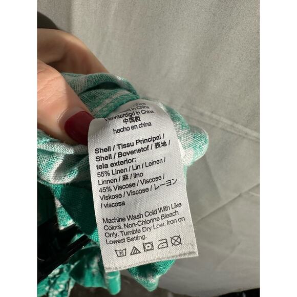 J Crew Shorts Womens Large Green Linen Tie Dye Comfy Beachy Boho Casual Pockets - Picture 4 of 10